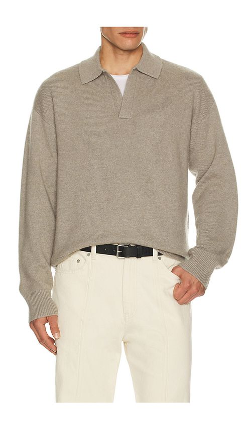 Helmut Lang Brushed Polo en Grey. L. Also en M, XL/1X, XXL/2X