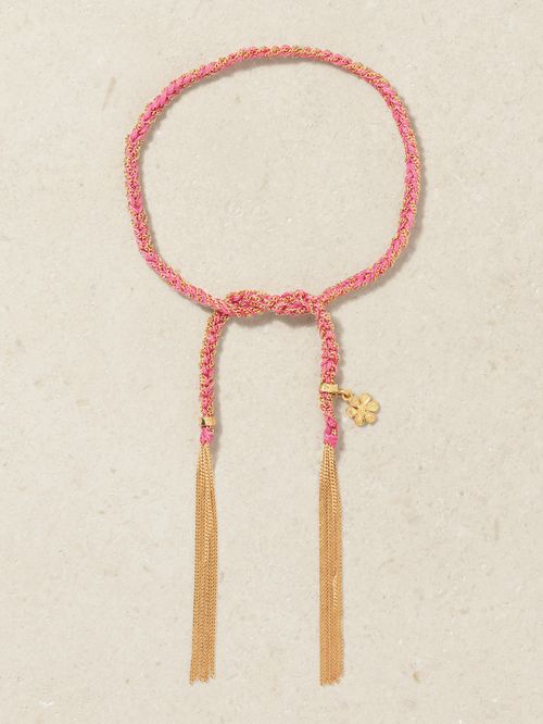 Friendship Lucky 18-karat Gold And Silk Bracelet - One size