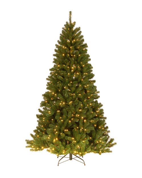 National Tree Company 7ft North Valley Spruce Hinged Tree with 500 Clear Lights