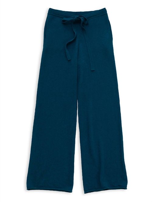 Women's Cashmere Wide Leg Pant In Navy