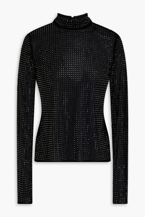 SIMKHAI - Crystal-embellished jersey turtleneck top - Black - XS