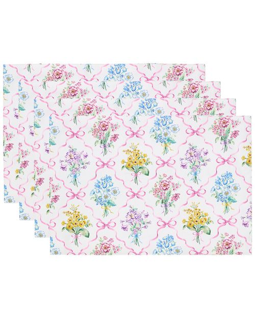 Set Of 4 Bouquet Ribbon Placemats