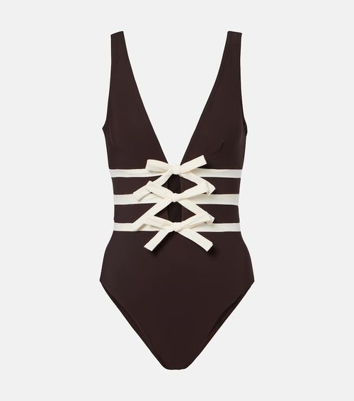 Lenora bow-detail swimsuit