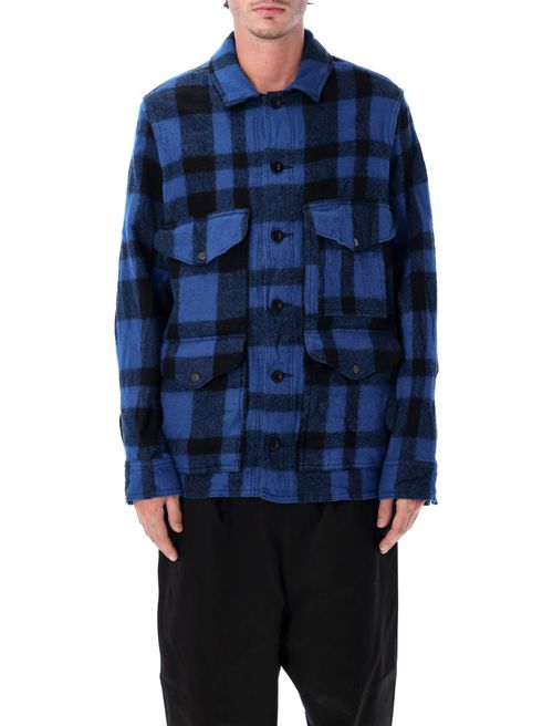 Blue Check Zip Front Shirt Jacket