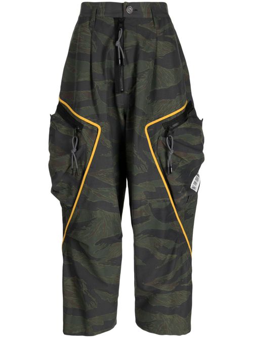 Graphic-print cropped trousers - Multicolour