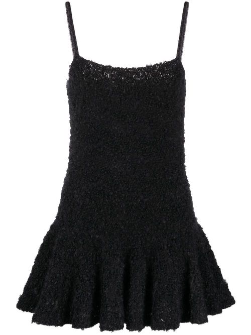 Bouclé knitted minidress - Black