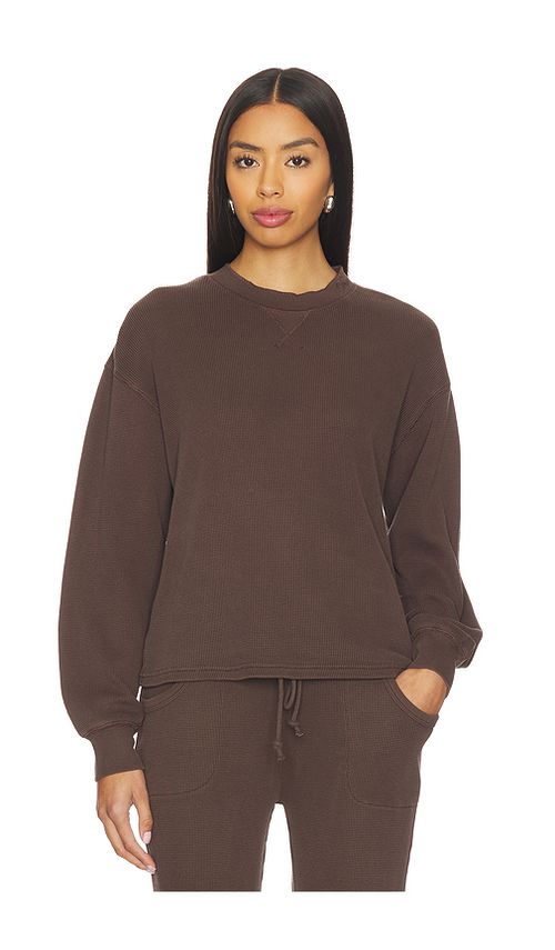 Frankies Bikinis Noah Thermal Shirt in Brown. - XS also in L