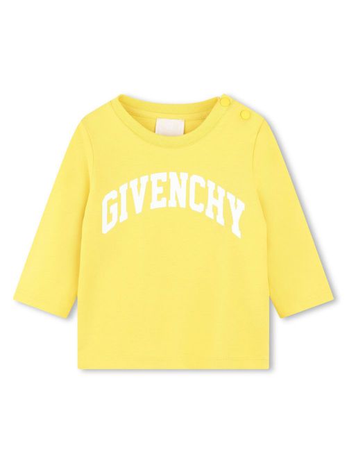 Logo-print long-sleeve T-shirt - Yellow