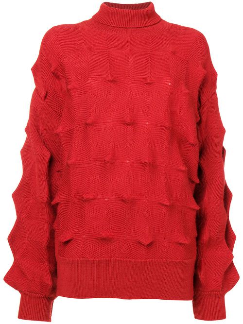 Zigzag structured roll neck sweater