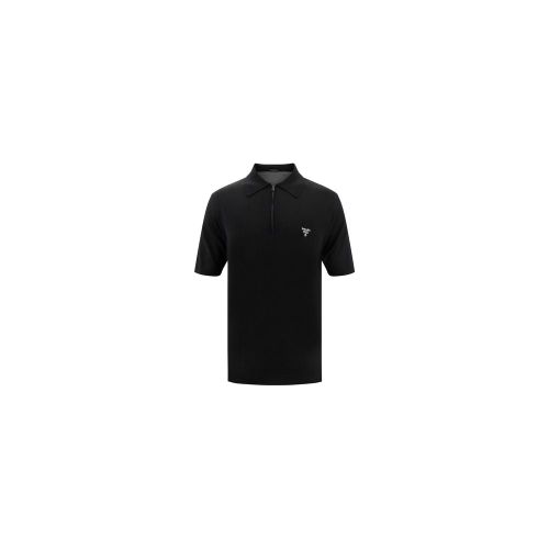 Virgin Wool Polo Shirt — Black