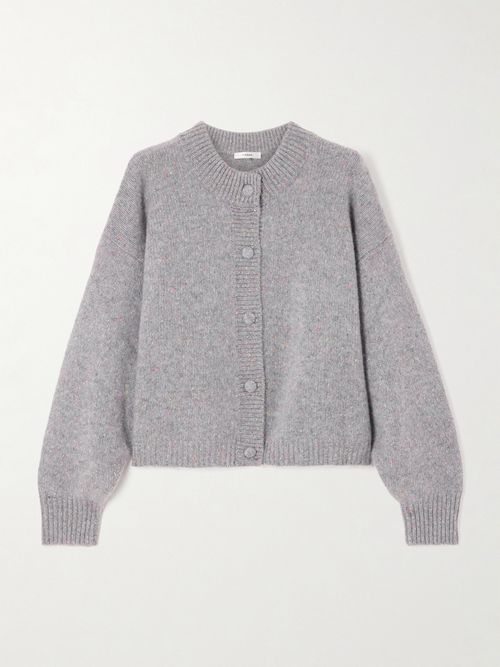 Fleck Cashmere Cardigan - Gray