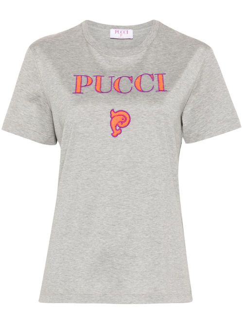 Logo-embroidered cotton t-shirt - Grey