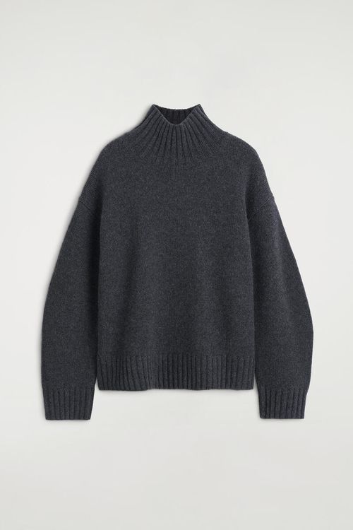 Chunky Cashmere Mock-Neck Sweater