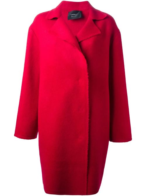 Wool and Mohair Coat — Red