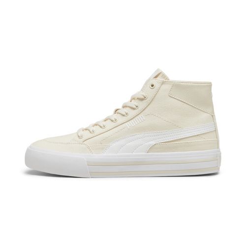PUMA Court Classic Vulcanized Formstrip Men's Mid Top Sneakers in White