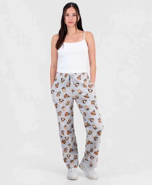 Juniors' Halloween Teddy Bear Straight-Leg Sweatpants - Heather Grey