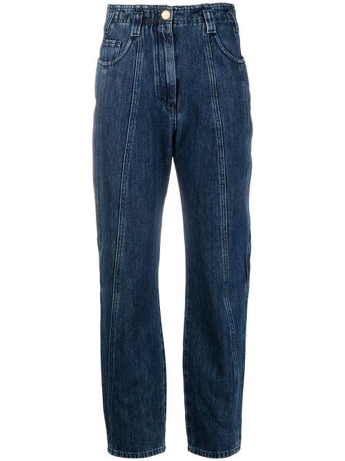 High-rise straight jeans - Blue