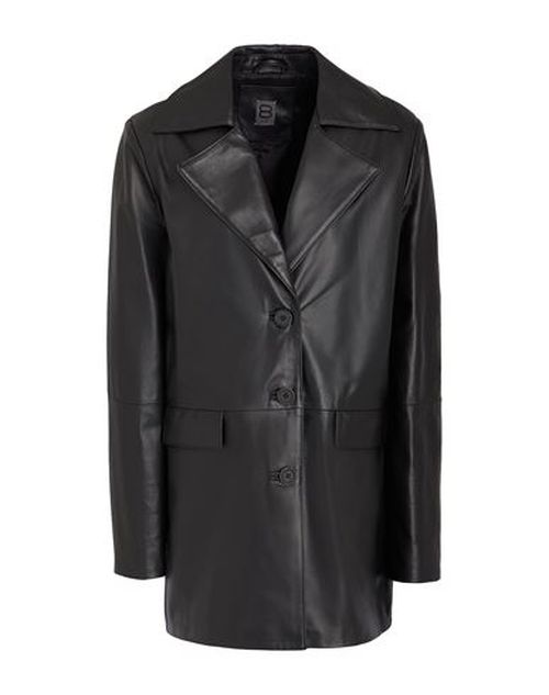 Leather Coat Woman Overcoat & Trench Coat Black Size 4 Lambskin