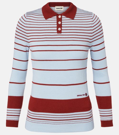 Striped polo sweater