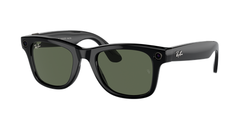 Ray-Ban Unisex Ray-Ban Meta Gen 1 Wayfarer - Frame color: Black, Lens color: G-15 Green
