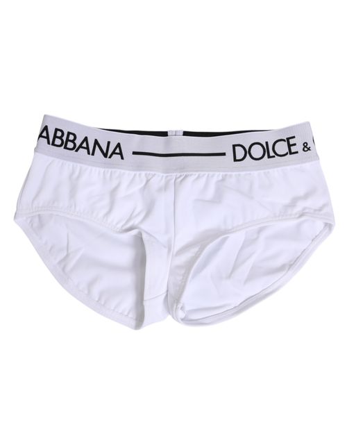 Logo-Embroidered Waistband Briefs — White