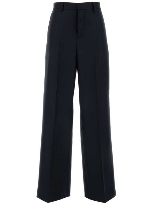 High-waisted wool trousers - Blue