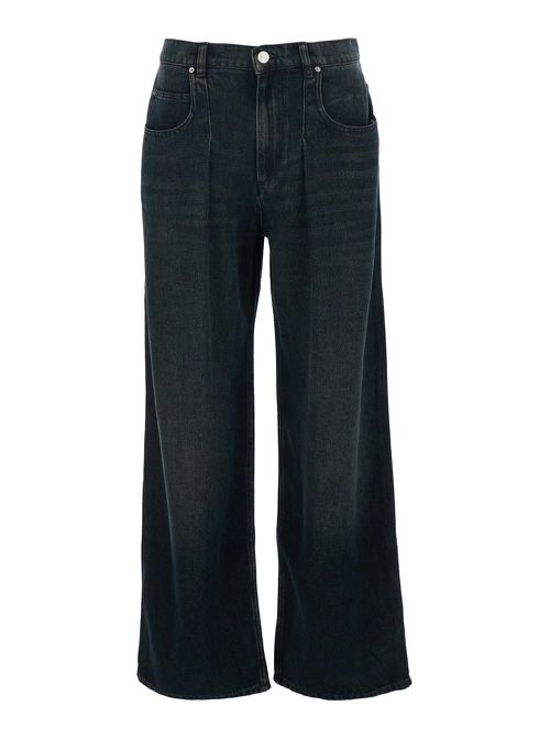 Rodayna Blue Jeans With Logo Patch On The Rear In Denim Woman