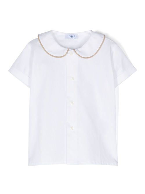 Contrasting-trim cotton shirt - White