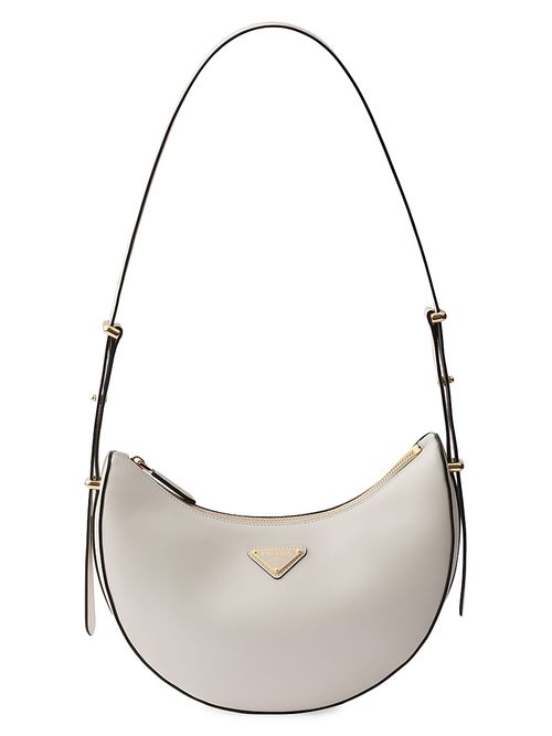 Women's Arqué Small Leather Shoulder Bag - White