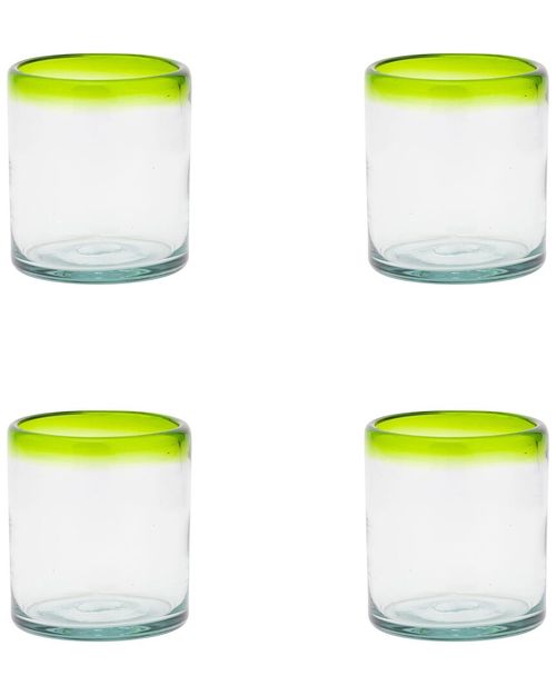 Set Of 4 Lime Rim Mexican Glassware Dofs