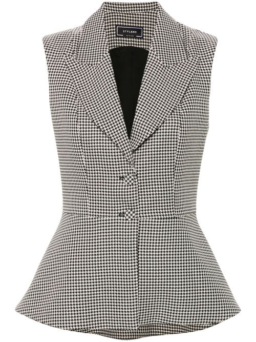 Houndstooth waistcoat - Black