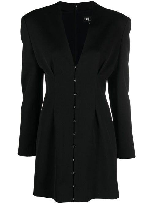 Plunging V-neck fitted minidress - Black