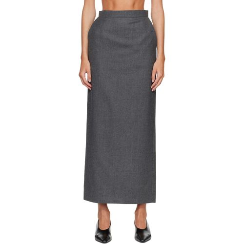 Gray Melonia Wool Maxi Skirt