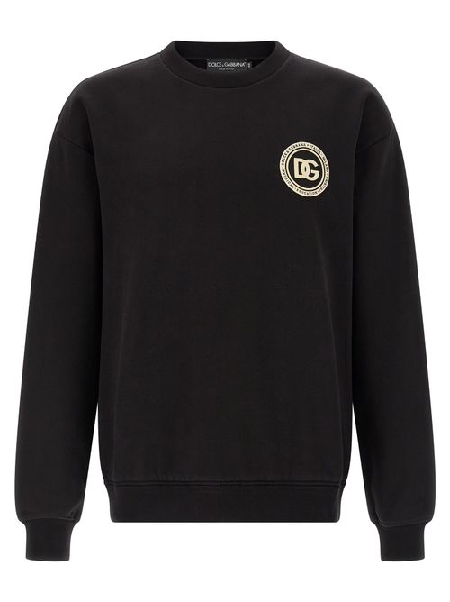 Logo-Embroidered Cotton Sweatshirt — Black
