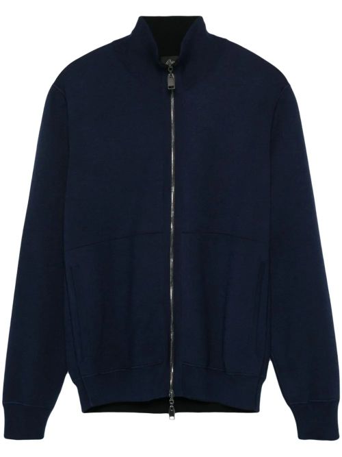 Knit Zip-Up Cardigan — Midnight blue