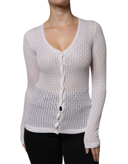 Silk Knit Cardigan — White