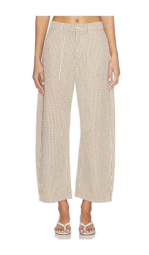 LNA Cross Creek Check Pant in Brown. XL. Also in L, M