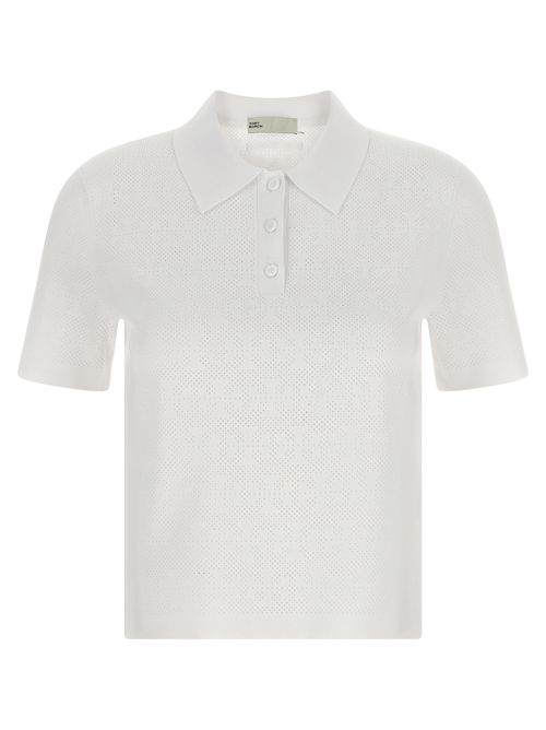 Pointelle Viscose Polo Shirt — White