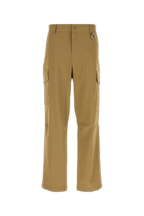 Stretch Cotton Cargo Pants — Beige