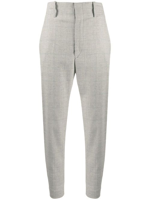 Checkered tailored trousers - Grey
