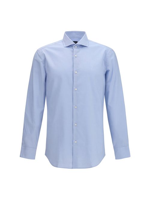 Cotton-Elastane Shirt — Blue