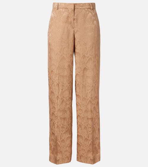 Silk-blend wide-leg pants