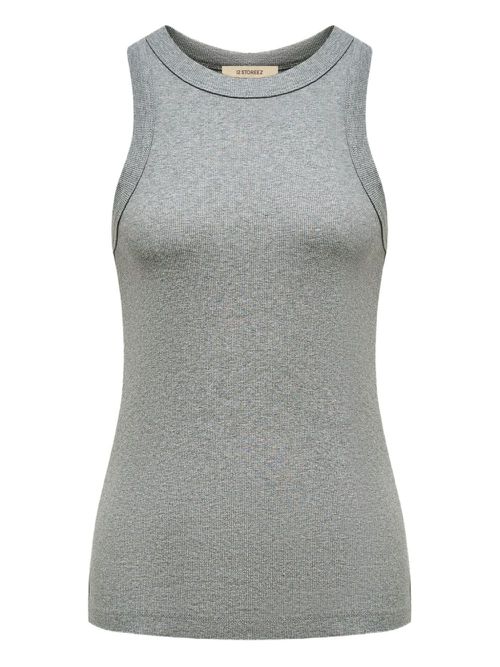 High-neck sleeveless top - Grey