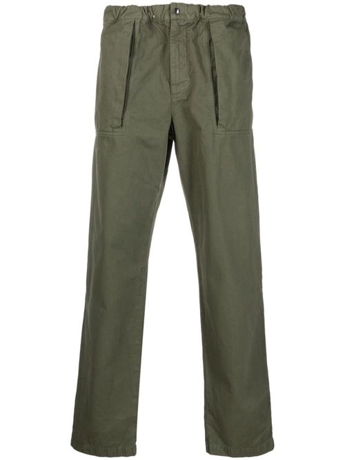 Straight-leg cotton trousers - Green