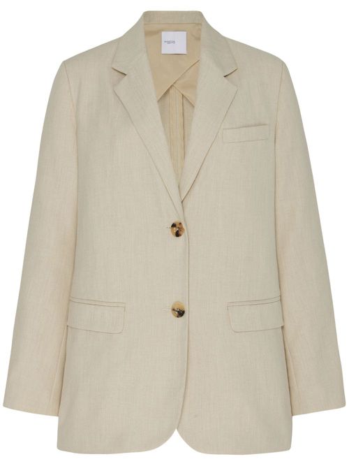 Notched-lapels single-breasted blazer - Neutrals