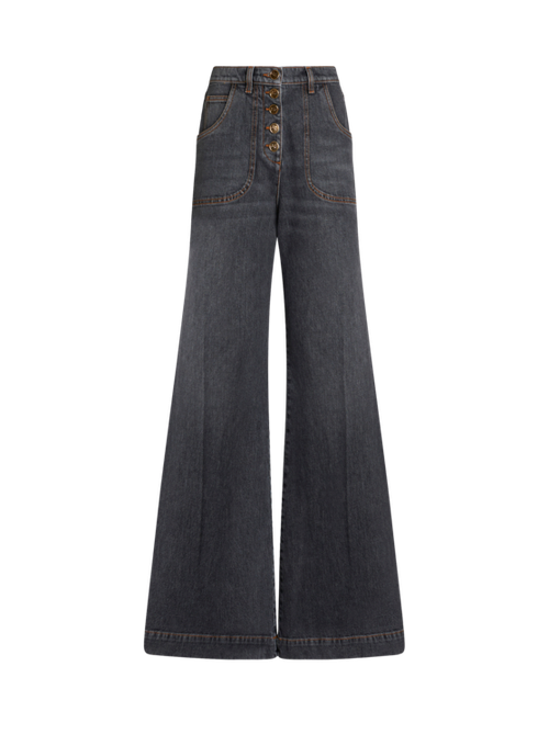 Flared Jeans With Pegaso Buttons