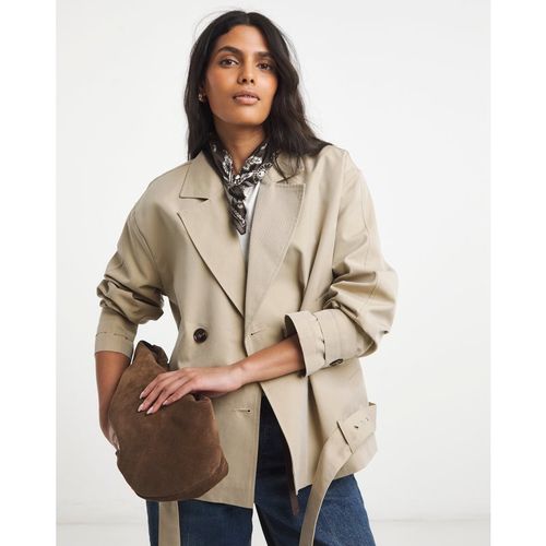 Simply Be Stone Blouson Sleeve Trench