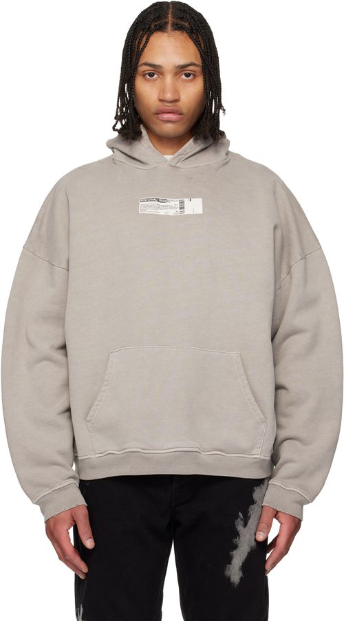 Gray 'Truth Serum' Shrunken Hoodie