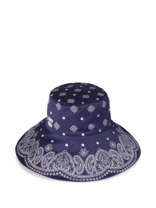 Miu Miu | Bandana-print hat - Blue | Realry display picture 3
