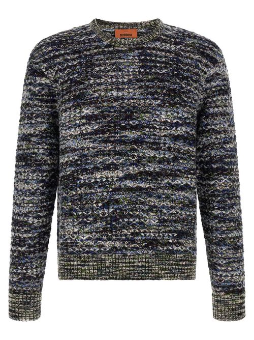 Multicolor Knitted Crew Neck Sweater